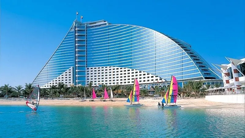 View from the sea of a Kuwait hotel